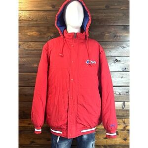 Reebok LA Clippers Mens Sz Large Embroidered Hooded‎ Puffer/Varsity Style Jacket